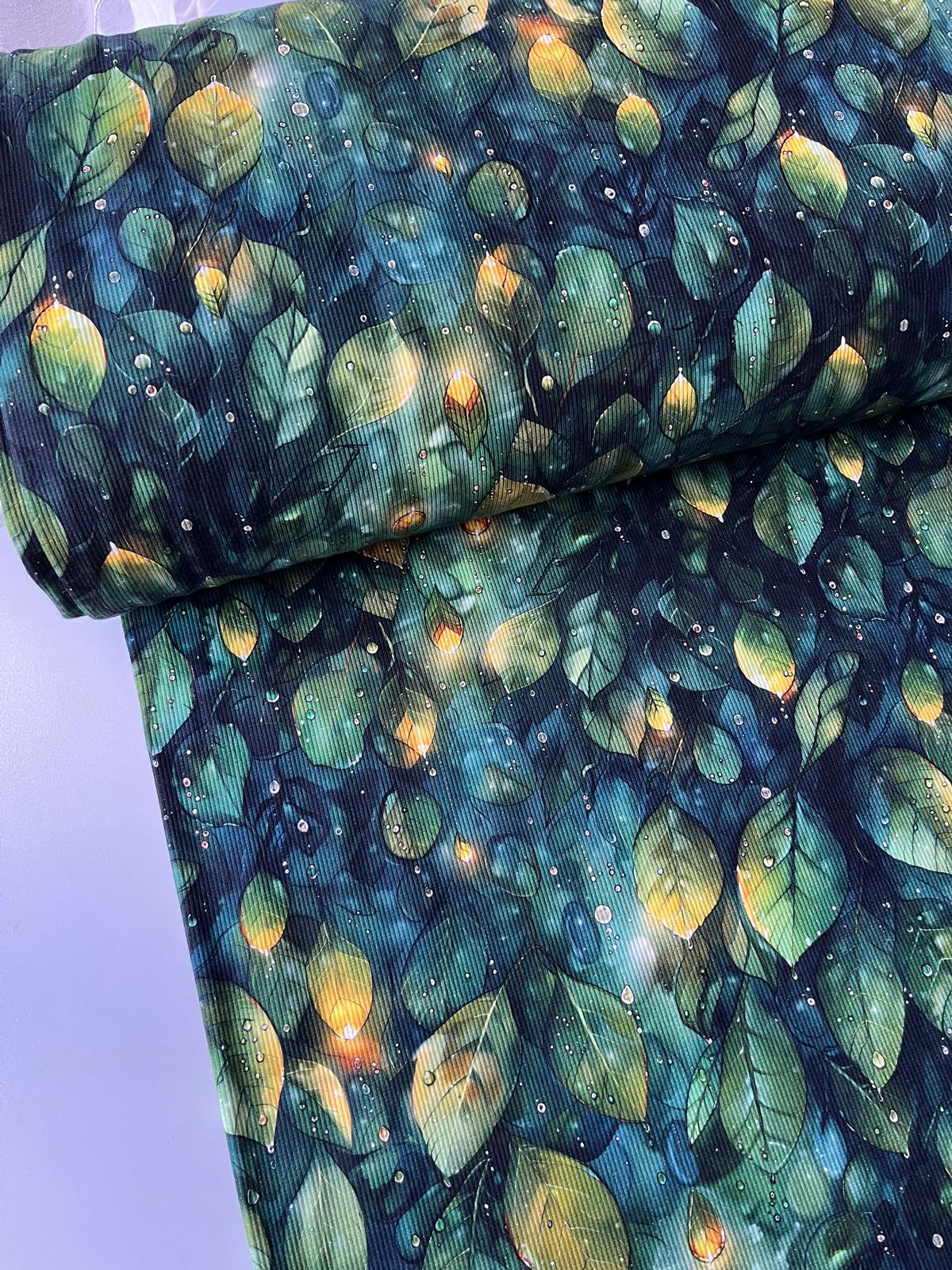 Grün Blätter Baby Rib Jersey Aktuelle Vorbestellung